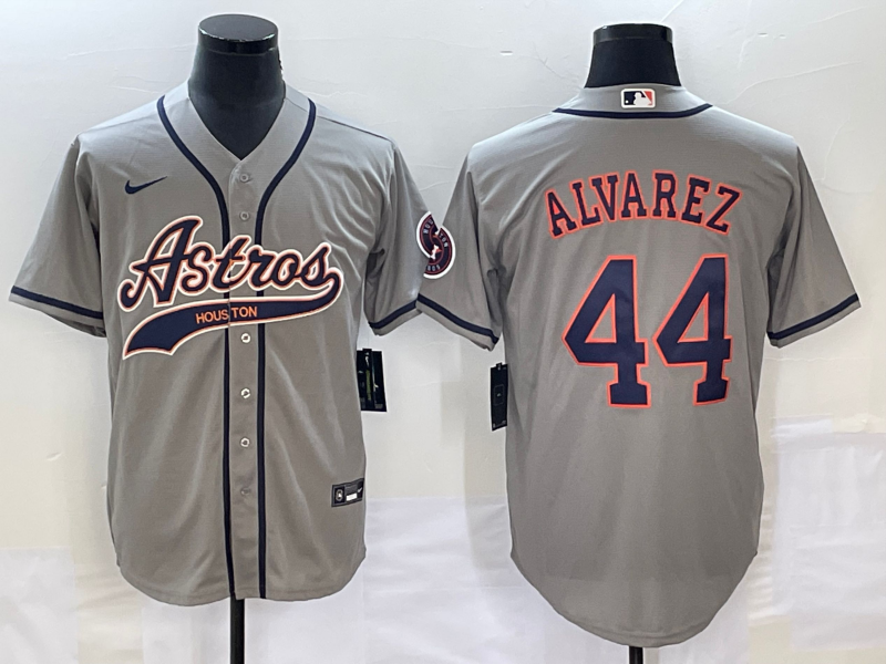 Men's Houston Astros Yordan Alvarez #44 Gray Jersey Joint Edition